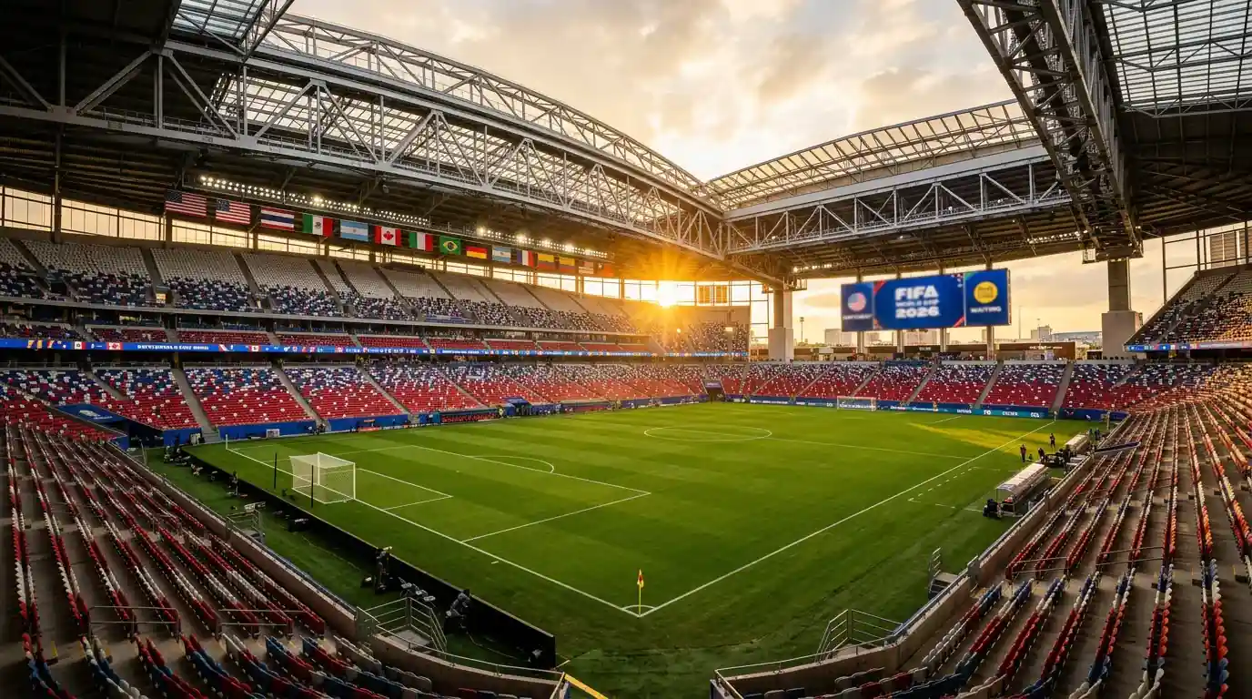 VM 2026 fotballstadion i USA med supportere fra hele verden